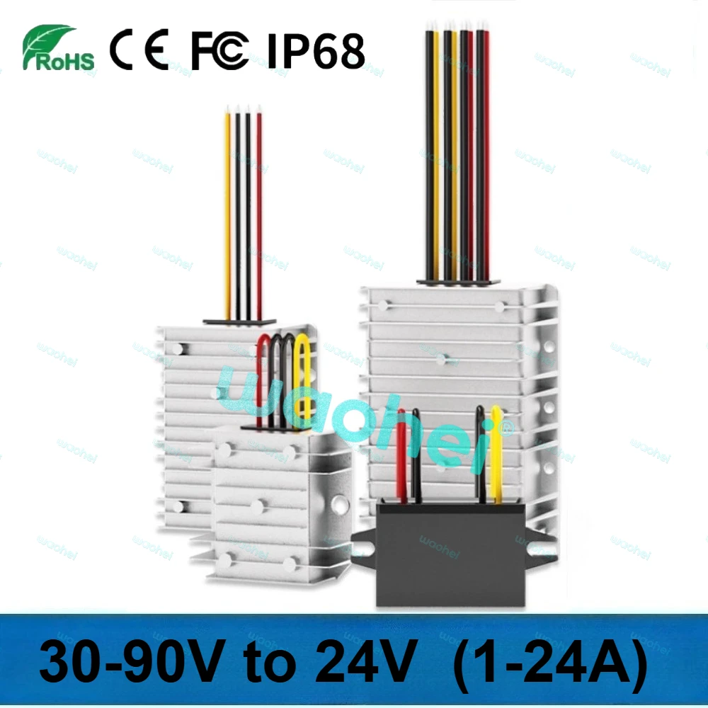 

30-90V to 24V 1-24A DC DC power converter Step Down voltage regulator inverter buck converter Golf Cart supply regulator module