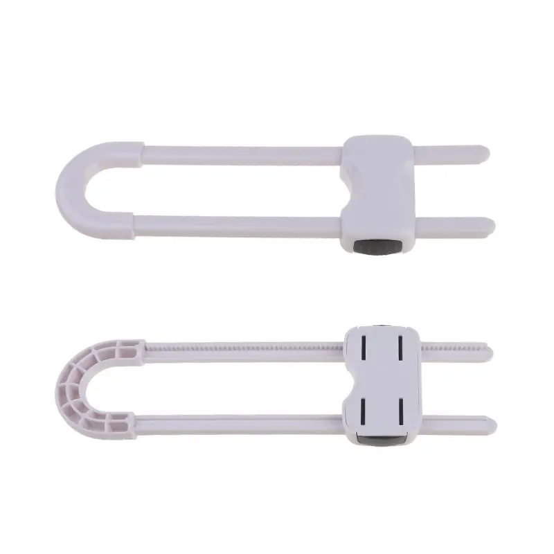 2 Pack Child Safety Sliding Cabinet Locks Baby U Shape Sliding Safety Latch Lock P31B