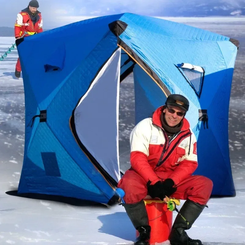 Cold Resistant and Warm Ice Fishing Tent Outdoor Thick Cotton Insulated Fishing Tent Waterproof and Windproof Outdoor Tent