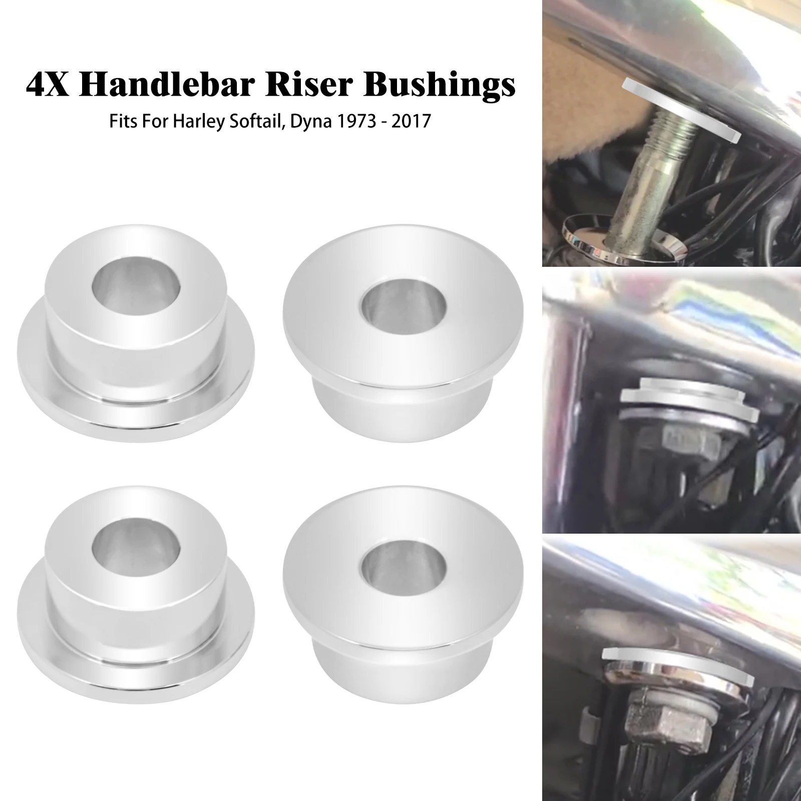 Motorcycle Handlebar Riser Bushings Mounts Solid Aluminum For Harley Softail Dyna Sportster XL 1200 Standard Fat Boy Low Rider