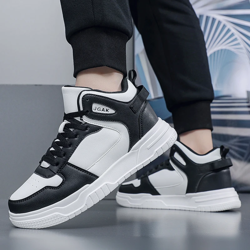 حذاء جري جديد لخريف وشتاء 2025 للرجال، سطح جلدي، مقاوم للماء، خفيف الوزن، نعل ناعم، رياضي متعدد الاستخدامات للطلاب #3