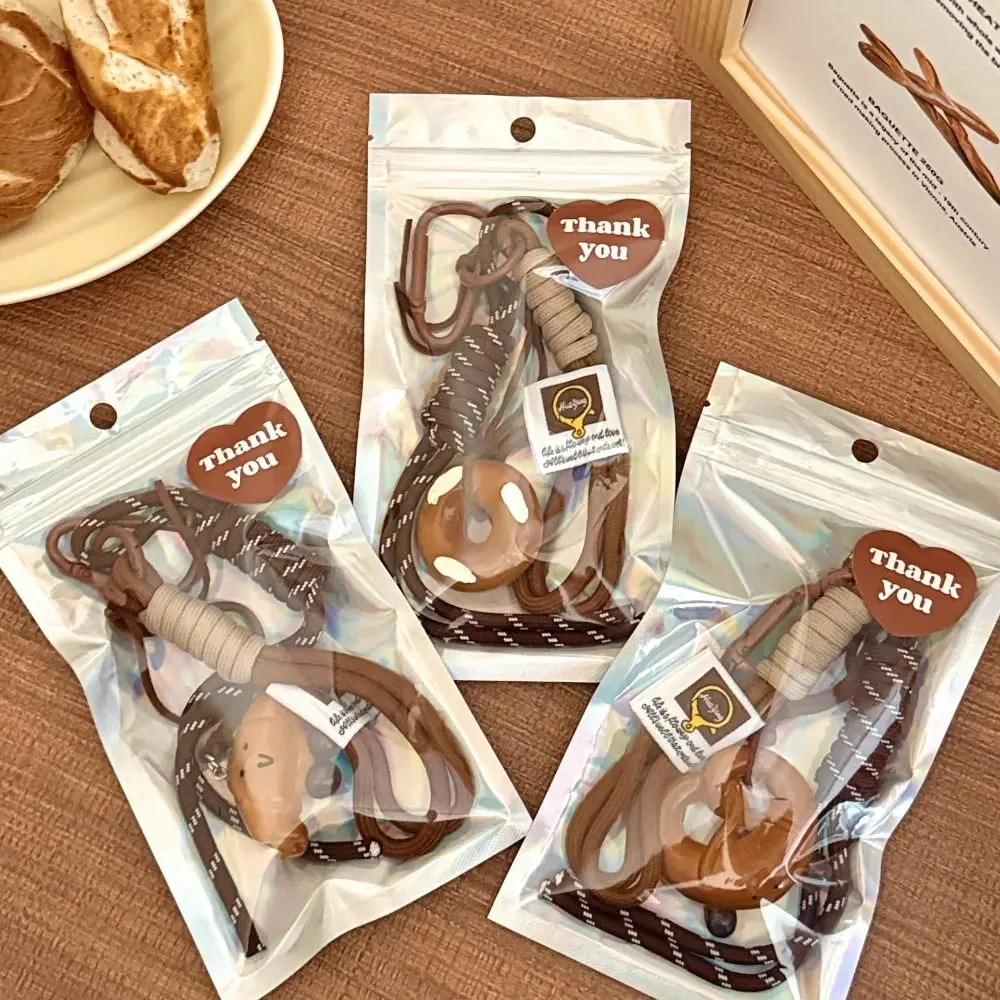 حبل مضفر القلويات المياه الخبز حقيبة قلادة اليدوية تقليد الخبز المفاتيح قلادة الطالب المدرسية الشنق