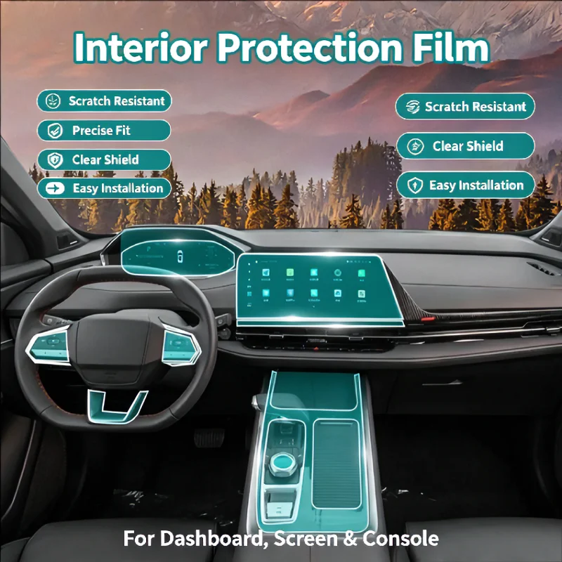 For 22-24 Changan CS55PLUS interior film instrument navigation screen transparent film gear center console film modification