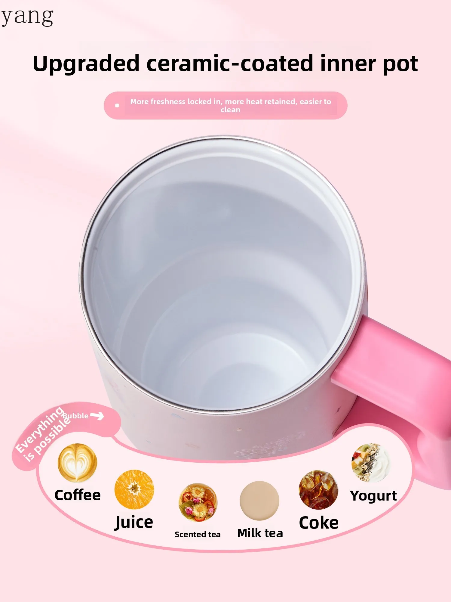 LMM straw thermos cup large-capacity ceramic cladding inner tank portable Bingba cup