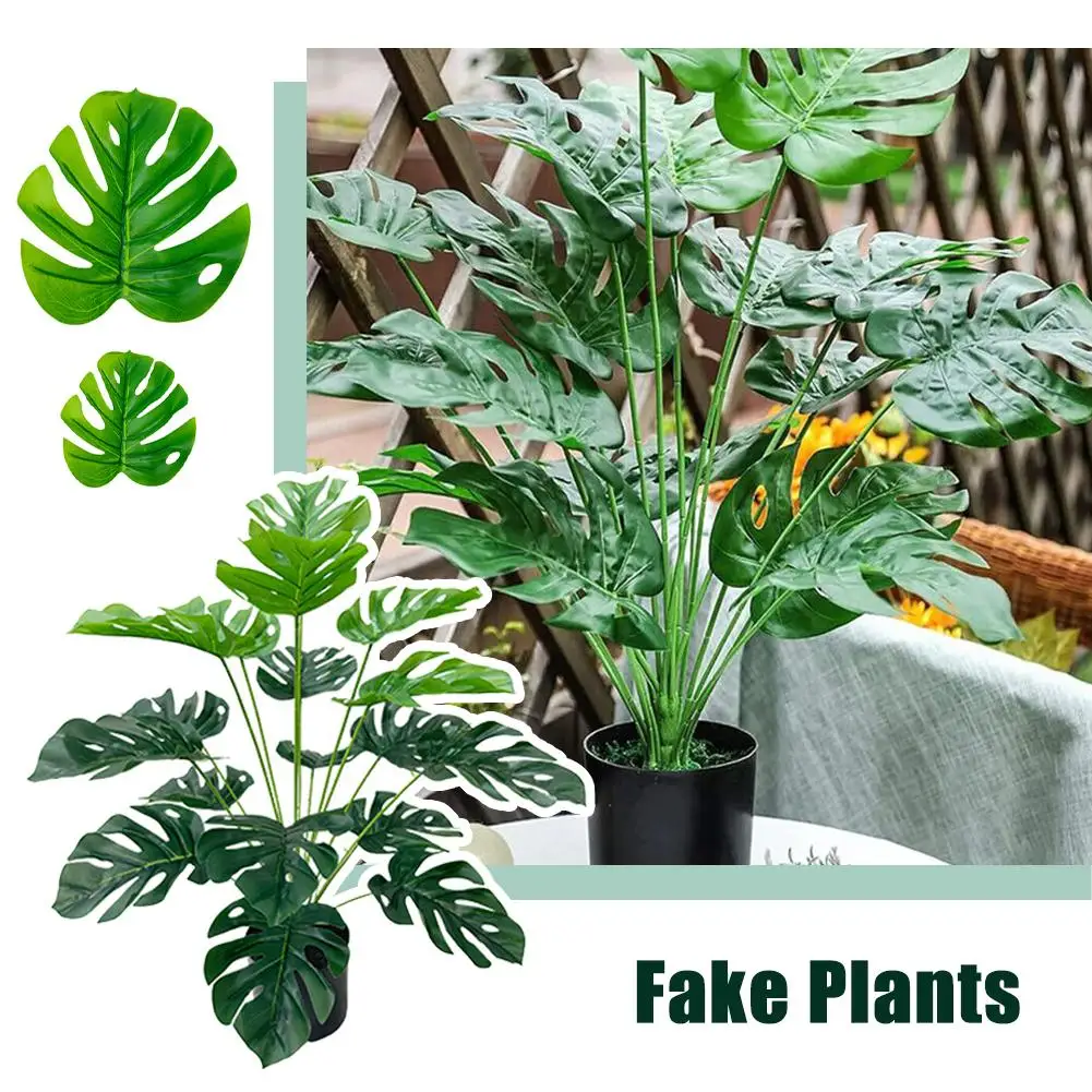 18forks Fake Plants Large Artificial Plants Tall Faux Plants Simulated Back Leaves For Outdoor Home Garden Decor N8a5