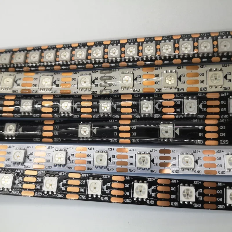 ダブルシグナルRGBLEDストリップライト,個別にアドレス指定可能,マジックライト,ws2815ピクセル,5050,spi,DC 12v,30,60,74,96,144ダイオード,m, 1-5m