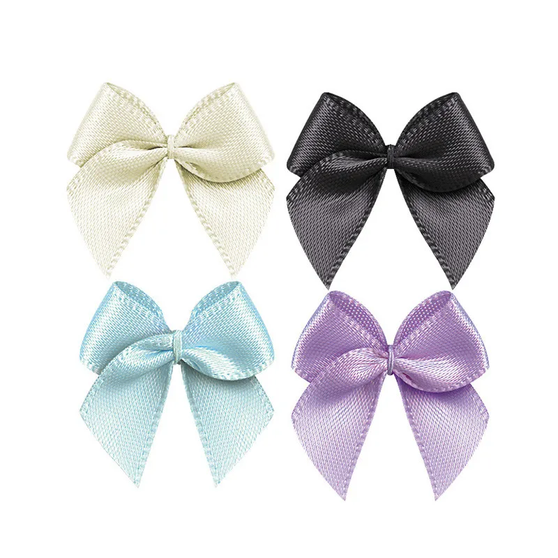 100pcs 25mm Satin Ribbon Bowknots DIY Wedding Christmas Clothes Party Decor Hair Accessories Gift Box Packing Materials Bows