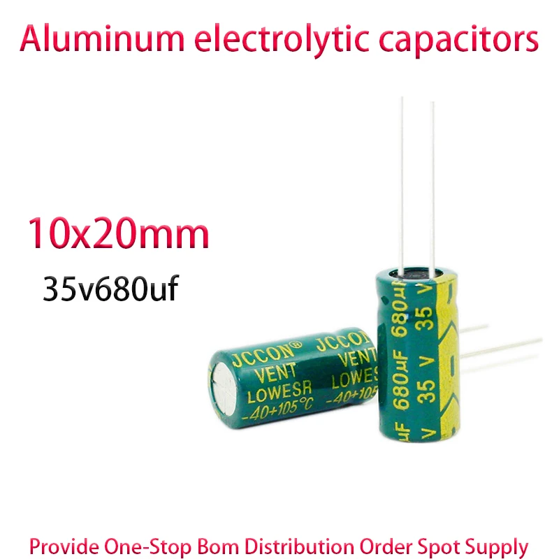 35v680uf size 10x20mm 100pcs High frequency low resistance direct insertion electrolytic capacitors