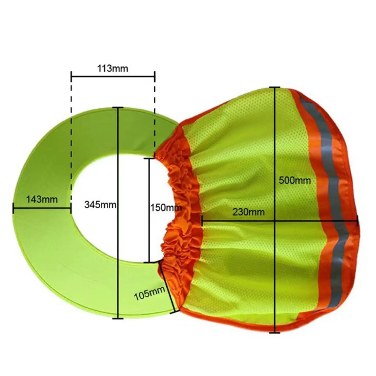 Casquette de protection en polyester avec visière pare-soleil et bande réfléchissante haute visibilité pour casque de travailleur de la voirie, idéale pour l'extérieur en été