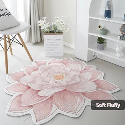 Modern Pink Flower Carpets for Living Room Sofas Ins Decoration Home Fluffy Soft Area Rugs Bedroom Bedside Rug Entrance Door Mat