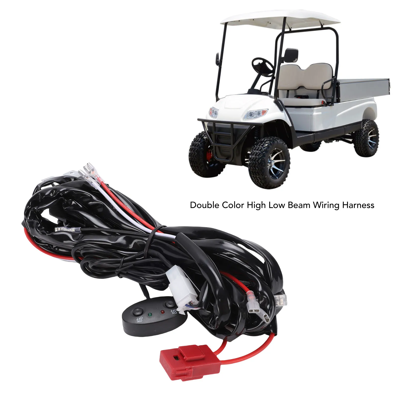 مزدوج اللون عالية منخفضة شعاع الأسلاك تسخير المزدوج التتابع 30A الصمامات 14AWG الأساسية كابل تسخير للمركبات على الطرق الوعرة SUV بيك اب الشاحنات