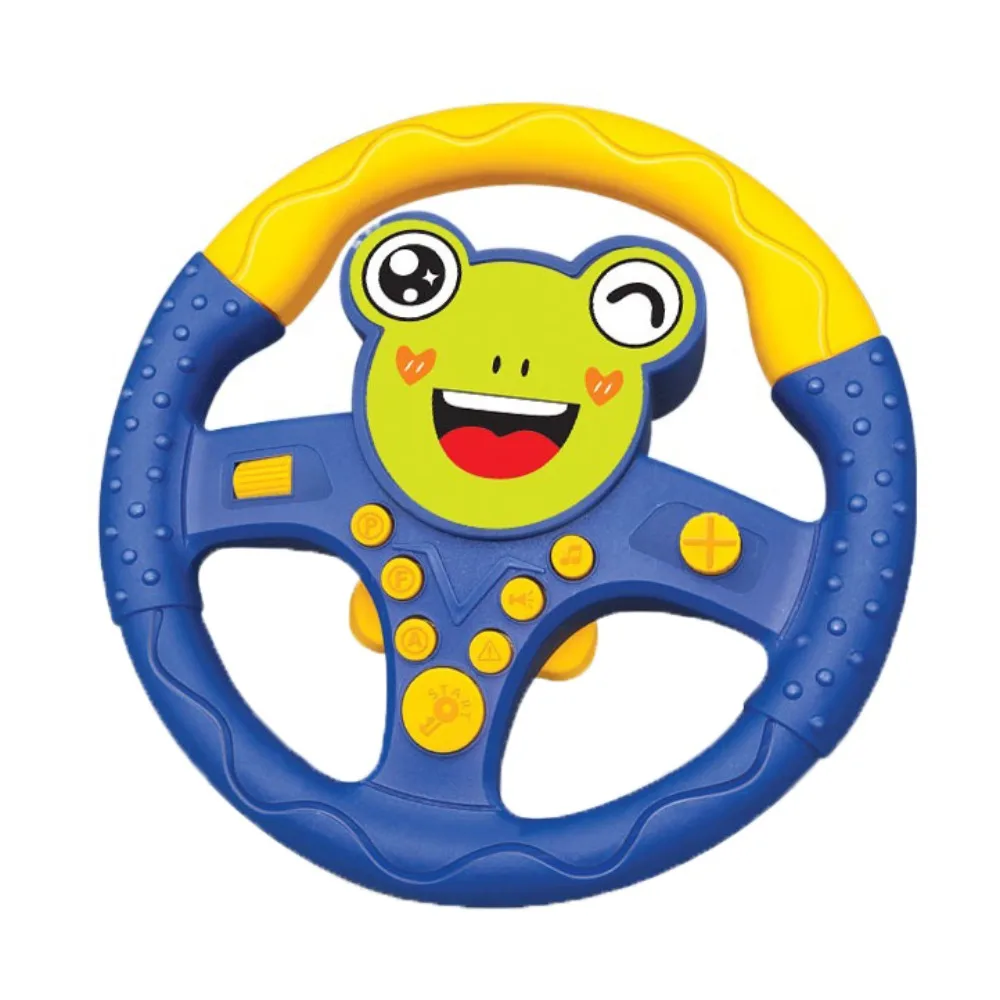 

360 ° Rotation Cartoon Copilot Steering Wheel Multi Functional Montessori Simulation Steering Wheel Early Education Interactive