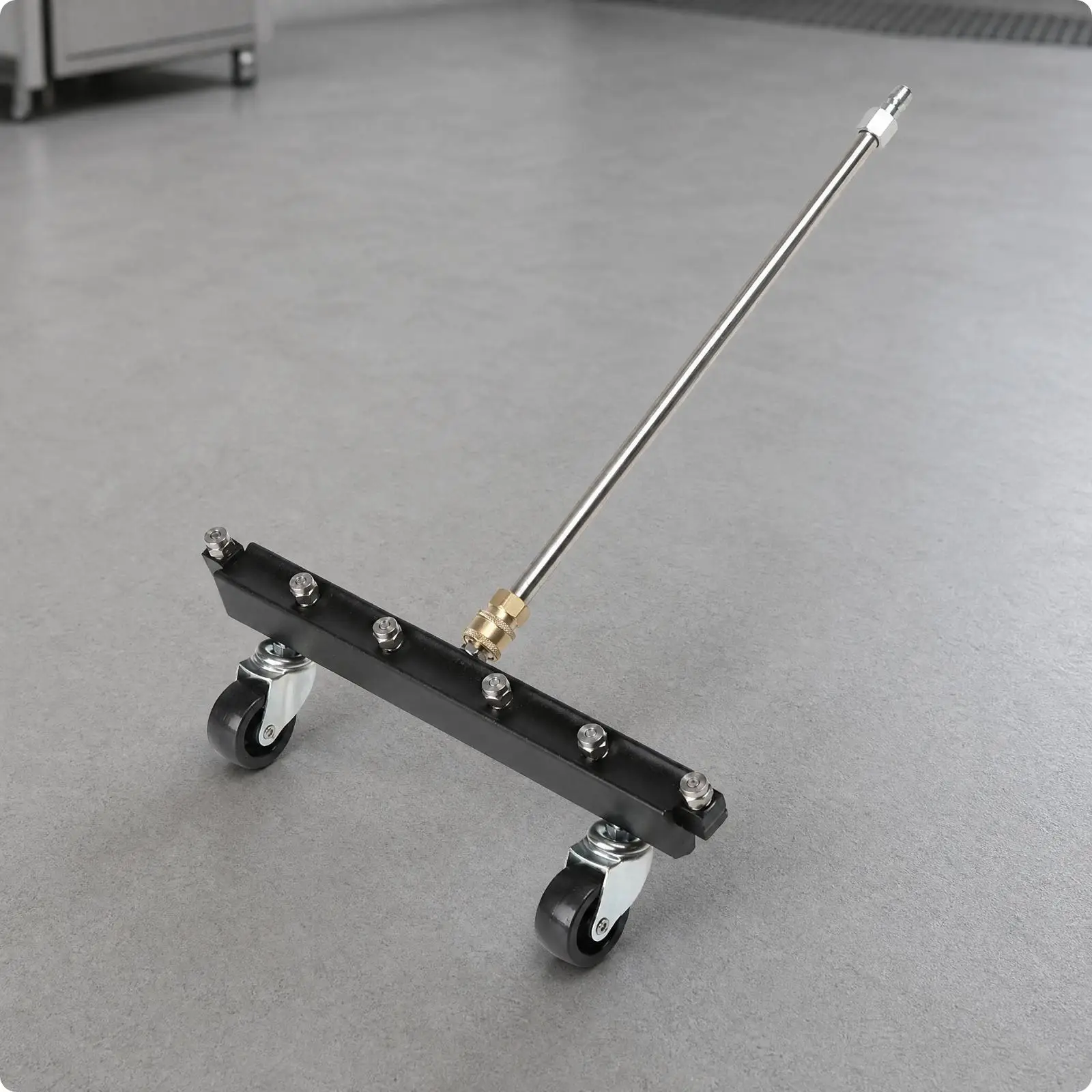 Car Undercarriage Chassis Brush for Pressure Washer with Rolling Spray Bar 6 Nozzles Aluminum Alloy Handle 5000 PSI