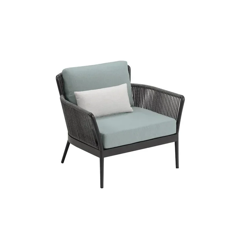 Outdoor villa garden courtyard sofa combination, leisure balcony rattan chair set, open-air waterproof and sun protection