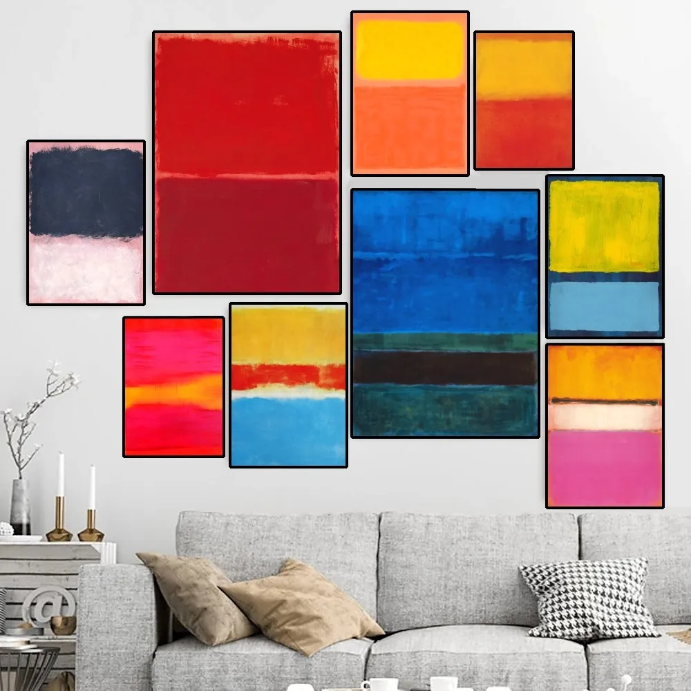 Famous Mark Rothko Abstract Multicolor Poster Canvas HD Print  Personalized Wall Art Custom Painting