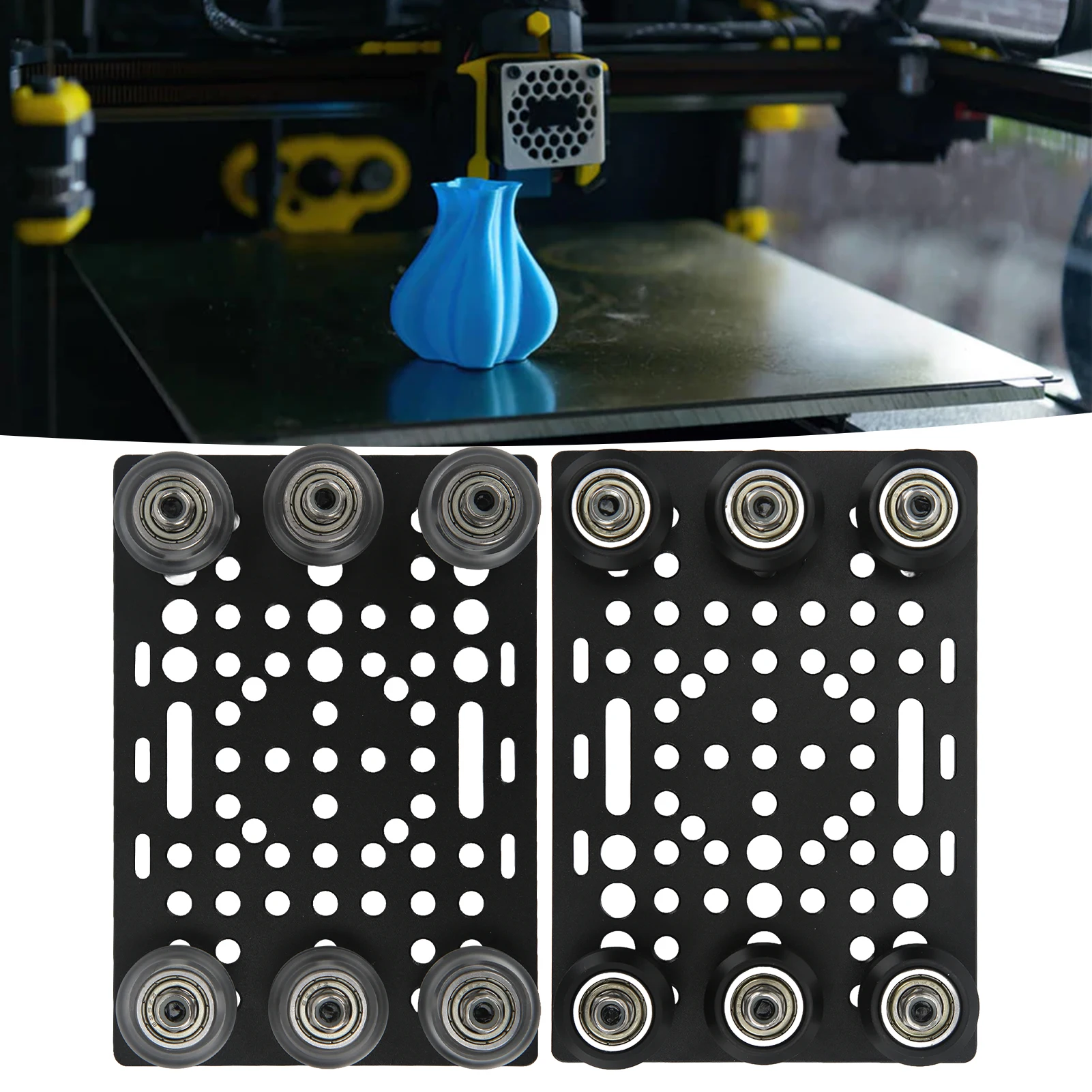 

3D Printer Accessories Board Gantry Panel Gantry Plate Aluminum Black Anodized 3D Printer Gantry Board with Pulley 0.8 to 3.1in