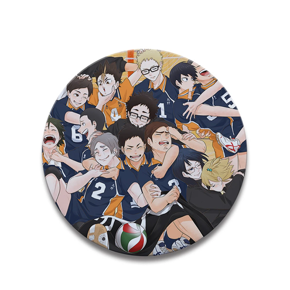 58mm Anime Haikyuu Hinata Shoyo Kozume Kenma Ushijima Wakatoshi COSTUME Cosplay Distintivo Pin SPTE Spilla in banda stagnata Prop Natale Gilf