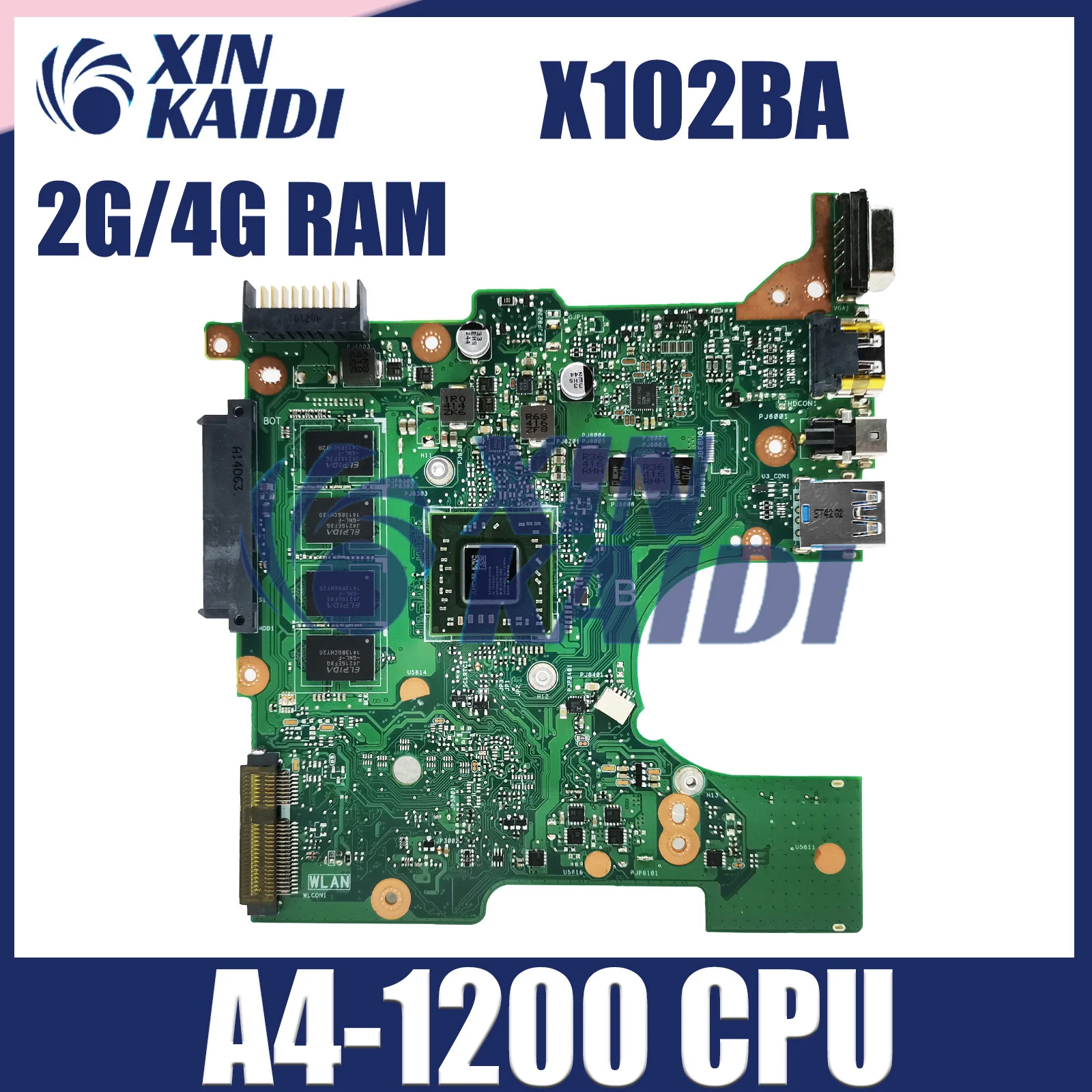 

Computer Mainboard For ASUS X102BA X102BA X102B Laptop Motherboard with A4-1200 CPU 2G 4G RAM Systemboard 100% Test work