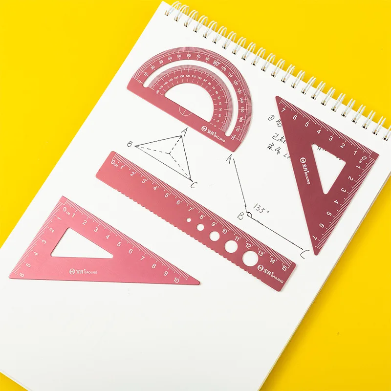 4-Piece Aluminum Ruler Set - Multi-Size Measuring Tools for School, Office & DIY Projects