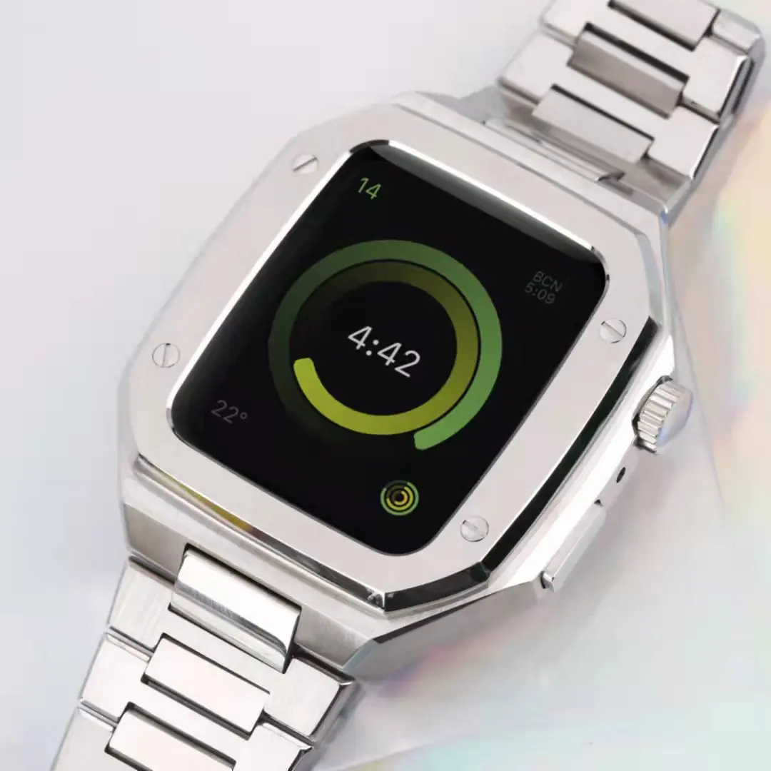 New Luxury Modification Kit for Apple Watch Case Band 46mm 45m Mod Metal Stainless Steel Watches Case for iWatch Series 12 11 10