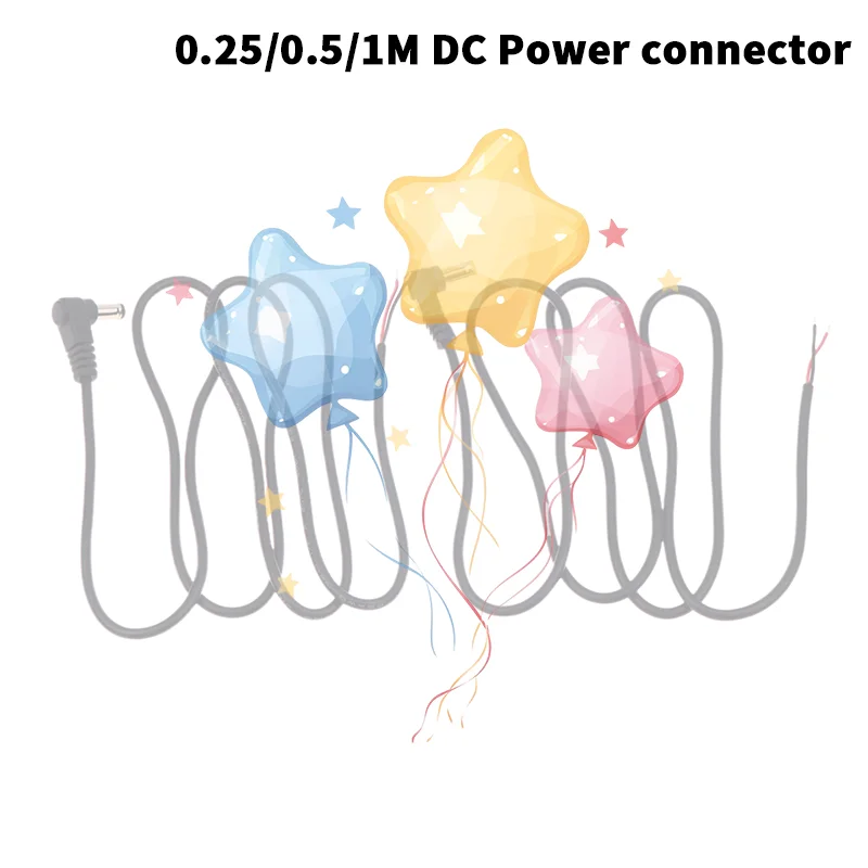 5.5x2.1mm/2.5mm Right Angle DC Power Cable Male Plug Extension Cord For LED Monitor