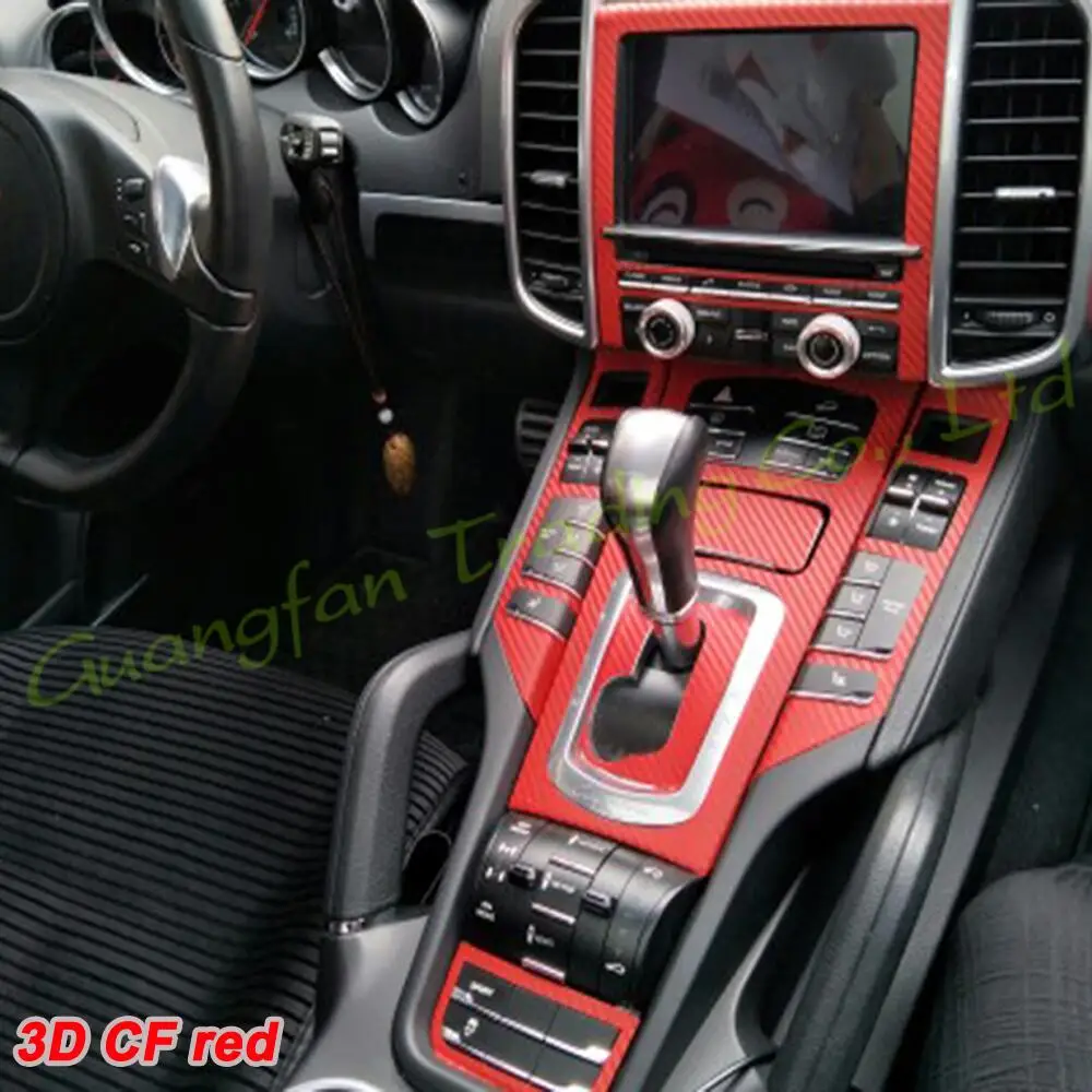 

For Porsche Cayenne 2011-2016 Interior Central Control Panel Door Handle 3D Carbon Fiber Stickers Decals Car styling Accessorie