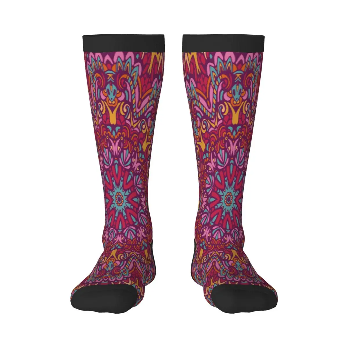 

Knee Long Stocking Tribal Indian Ethnic Colorful Geometric Mandala Adult Socks Stockings