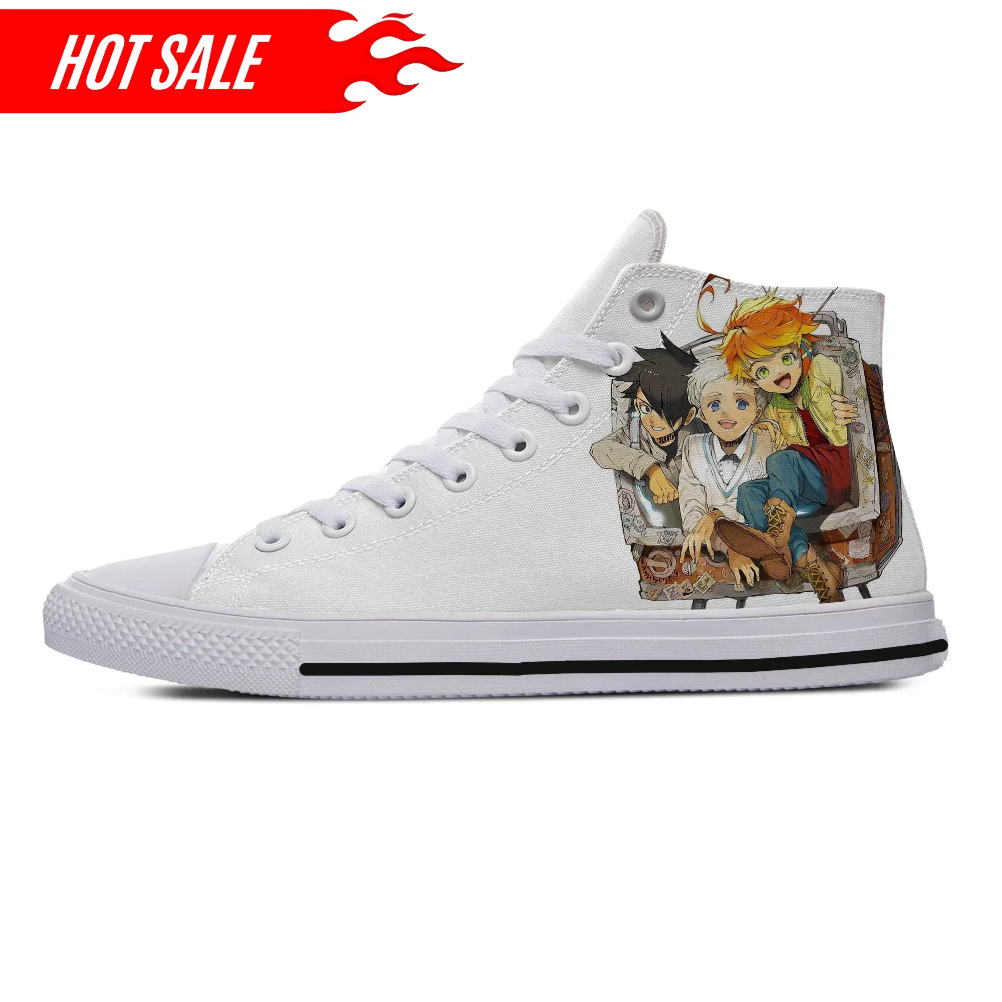 حار بارد الصيف أنيمي وعد ياكوسوكو نو نيفرلاند إيما راي نورمان النساء الرجال خفيفة الوزن الأزياء عالية مساعدة الأحذية القماشية