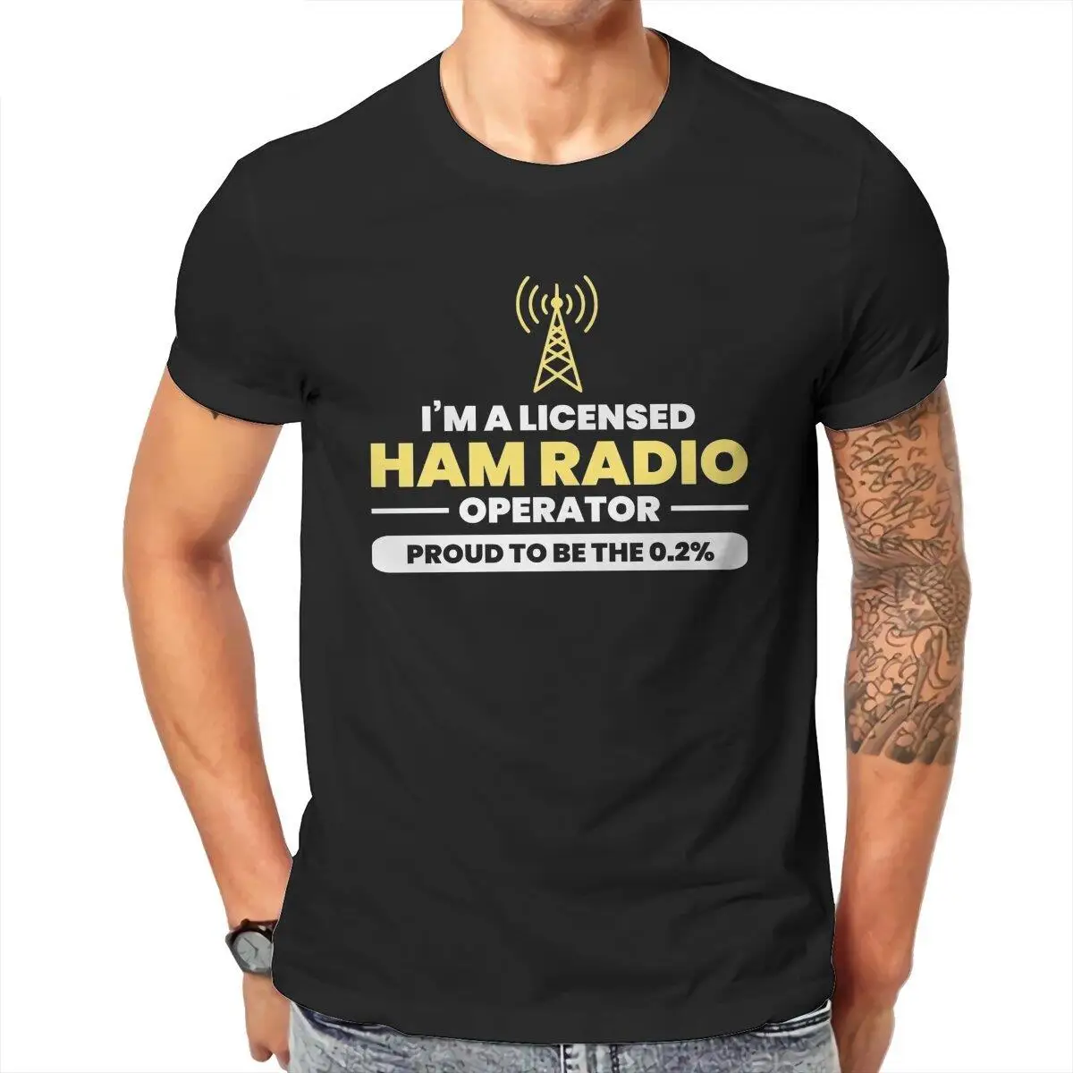 Amateur Ham Radio Grandpa Fathers Day T Shirt for Men Cotton T-Shirt Round Neck Tee Shirt Short Sleeve Clothing Gift Idea