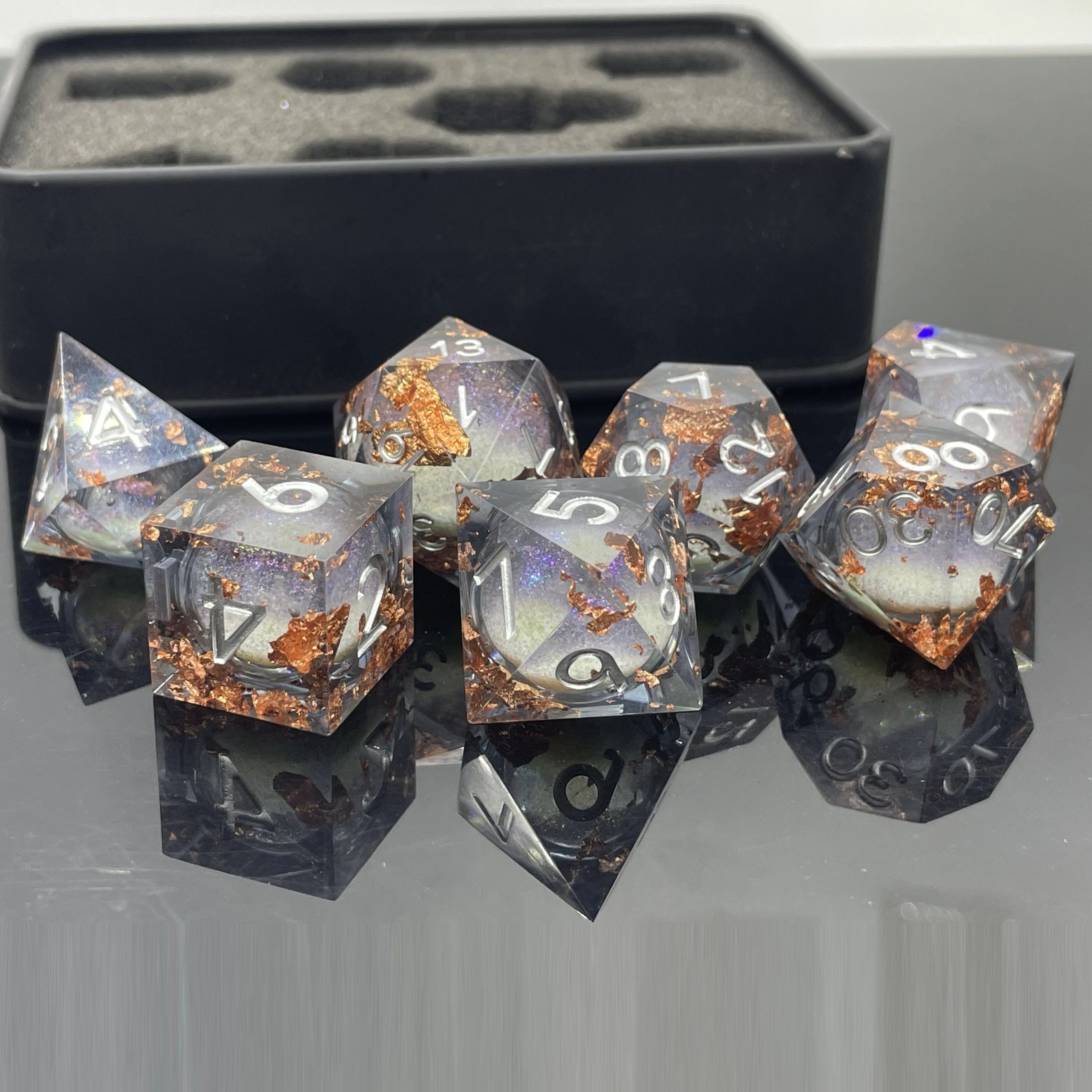 7PCS Multi-sided Dice For DND Game Board Game Liquid Core Dice For Portable Toys DND RPG TRPG Games Party Entertainment Dice