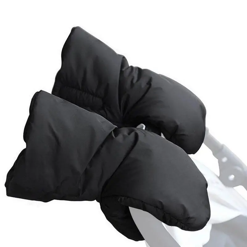 Windproof Snowproof Fleece Hand Muff Winter Extra Thick Hand Warmer For Pushchair Pram Stroller Baby Carriage Black