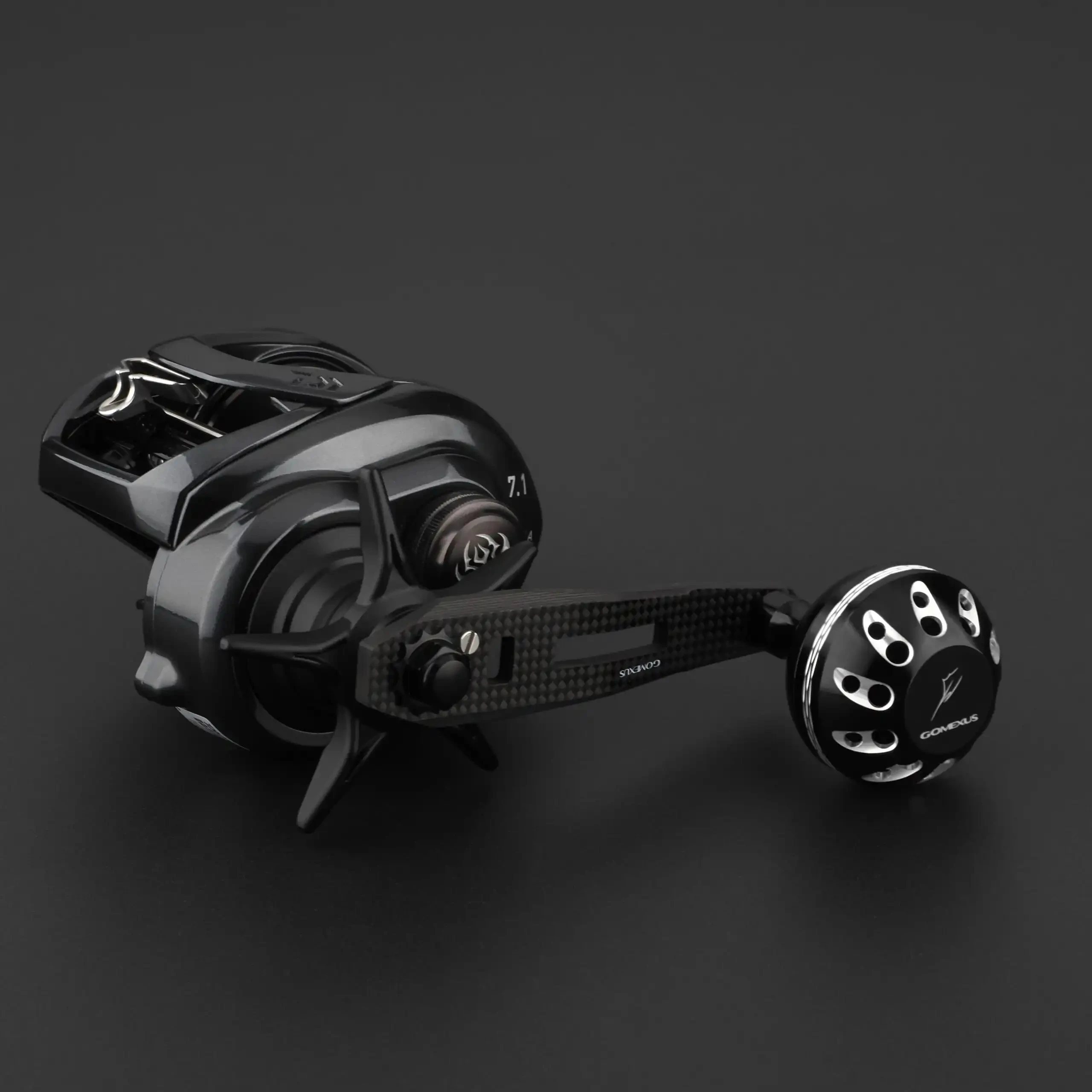 Gomexus Carbon-Griff für Baitcasting-Rollen mit Aluminium-Knopf LC-A38 – Detail 9