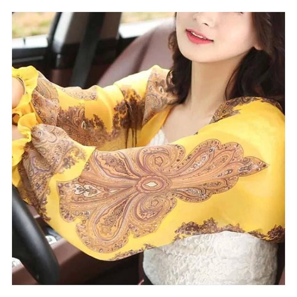 

UV-proof Sleeve Shawl Breathable Sunproof Printed Women Sleeve Shawl For Oudtoor Riding Driving