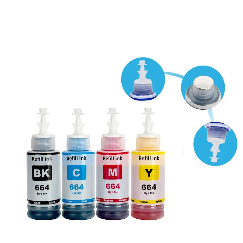 664 T664 Refill Ink For Epson L100  L110 L120 L130 L132 L200 L210 L220 L222 L300 L310 L312 L350 L355 L360 L361 L362 L365 Printer