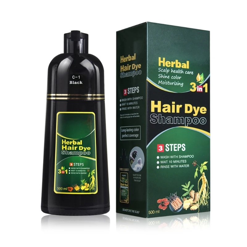 Y1UF Blacken Hair Shampoo for White Hair Natural Herbal Supplement for Black Hair Color Plant Enriched Color Dye