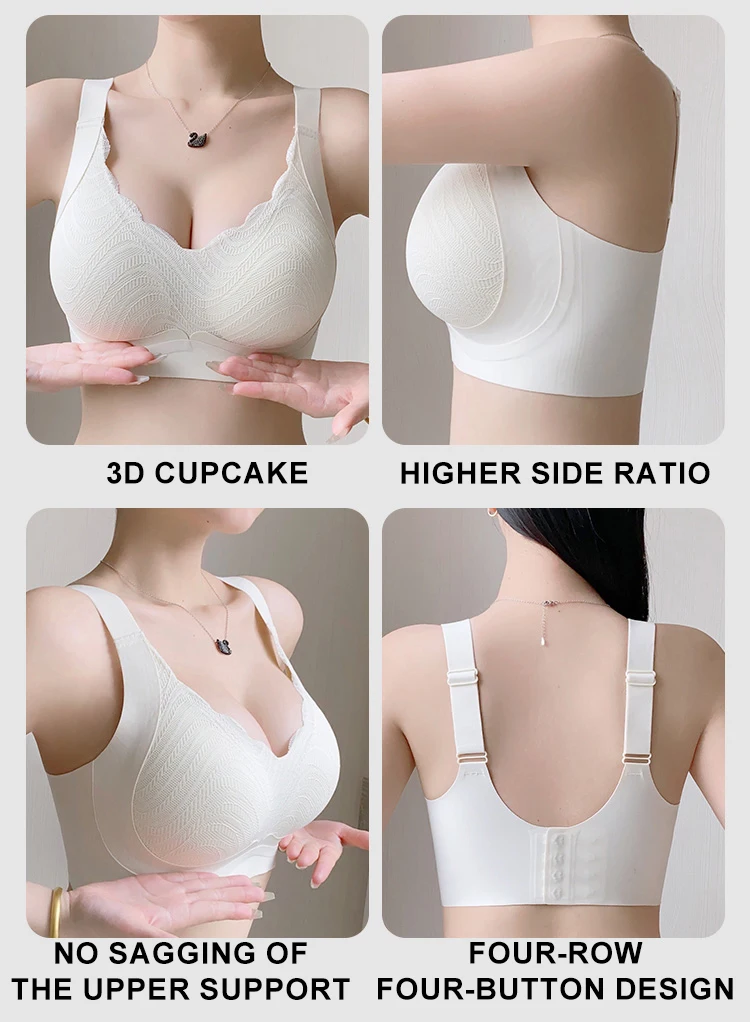 Seamless Plus Size Bras Women Soft Support Push Up Bra No Steel Ring Gather Anti Sagging Underwear Ladies Thin Sports Lingerie