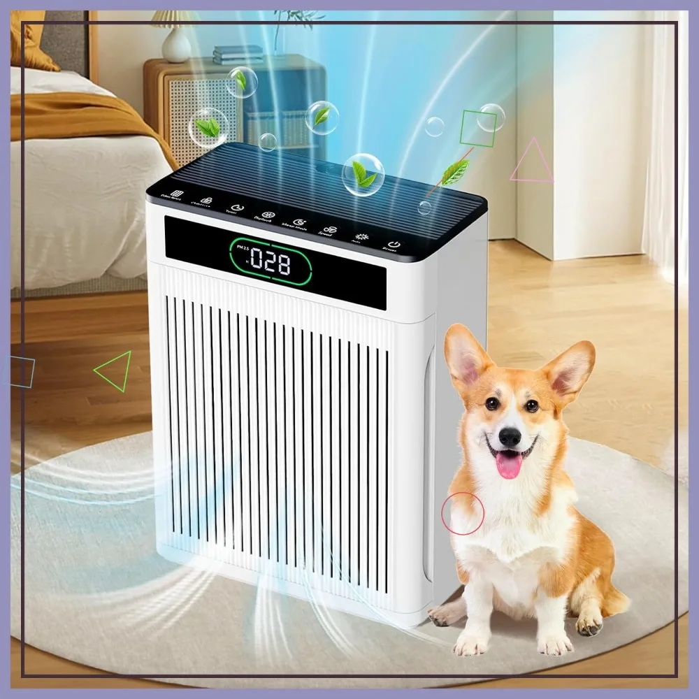 

Large Room Air Purifier with HEPA Filter, Auto Mode, Timer, PM2.5 Sensor for Home and Pets