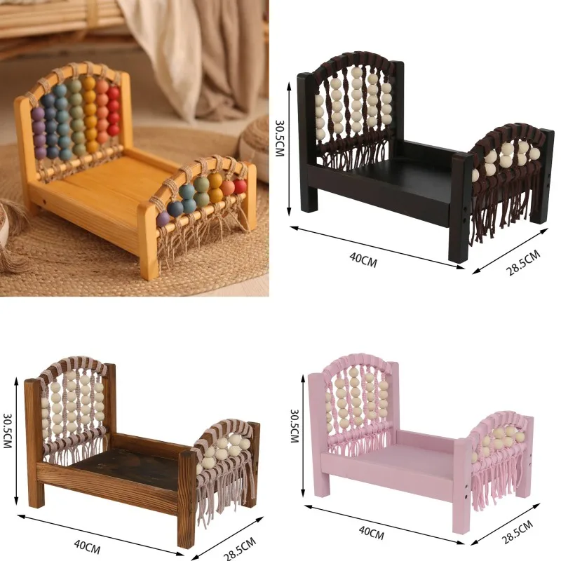 

Newborn Photography Props One Hundred Days Baby Photo Bed Rainbow Bed Posing Props Baby Shooting Accessories Beaded woven bed