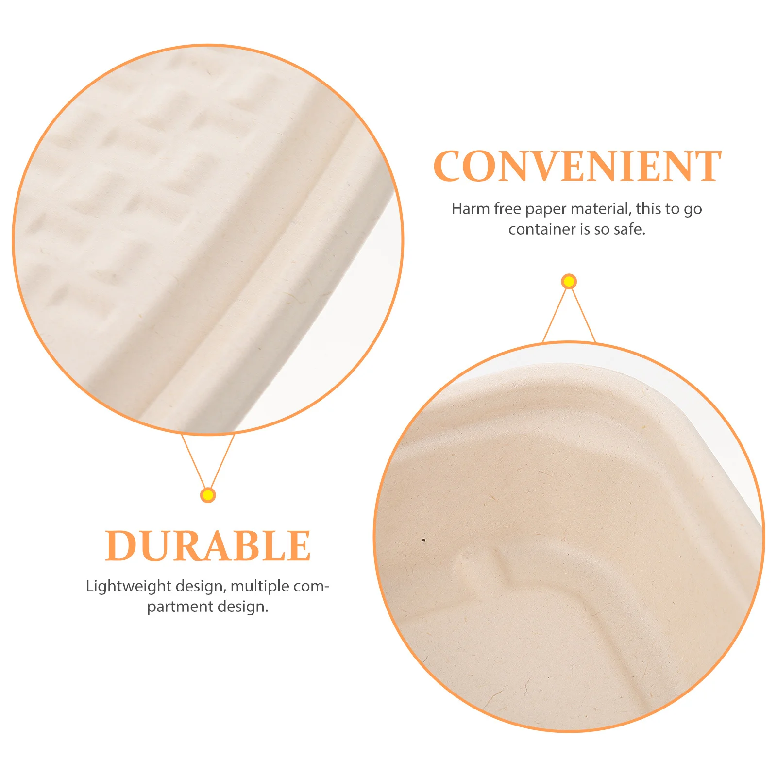 

10Pcs Paper to Go Containers Disposable Takeout Boxes Divided Food Packaging Boxes Lightweight to Go Containers