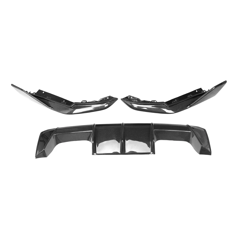 

3PCS Rear Diffuser with splitter OEM Style For BMW G80 G82 G83 M3 M4 2021+Carbon Fiber Rear bumper Diffuser