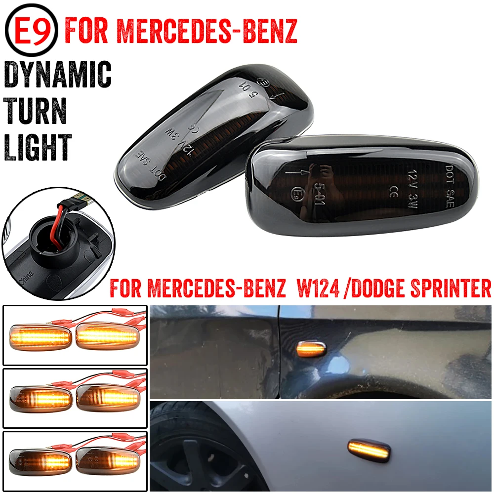 

Для Mercedes-Benz CLK-Class W208.C208.A208 95-02 2 шт. динамический плавный светодиодный указатель поворота, боковой габаритный указатель, последовательный поворотник