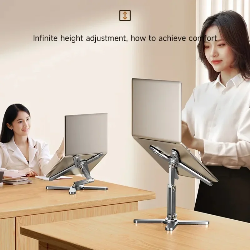 Height Adjustable Portable Laptop Tablet PC Stand 360 Degree Rotation Notepad Stand Universal Notebook Holder Alloy for Reading