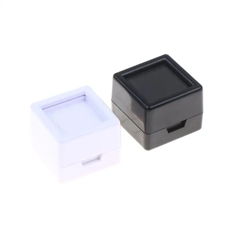 New 10Pcs Diamond Jewelry Organizer Gems Packaging Box DIY Disamond Ring Jewllery Case 2CM Gemstone Zirconia Gift Display Box