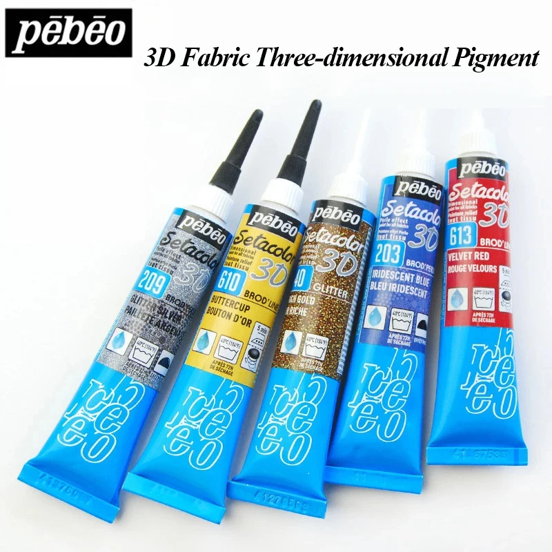 Setacolor 3D Fabric Paint 20ml Permanent Waterproof Textile Paint Non-Toxic 3D Fabric Marker for DIY Clothes Textile Crafts