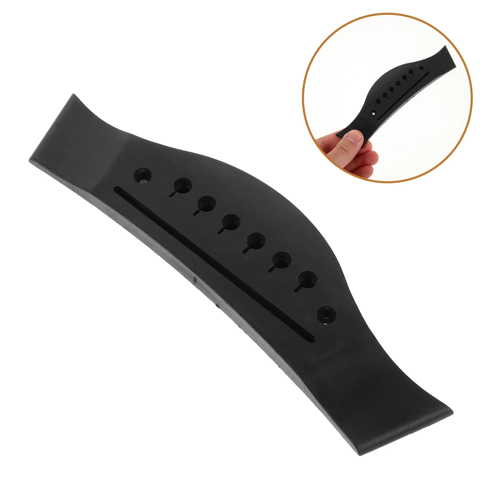 

4 Pcs Wooden Guitar Acoustic Replacement Parts Ballad Bone Bridge Pins Black Saddle