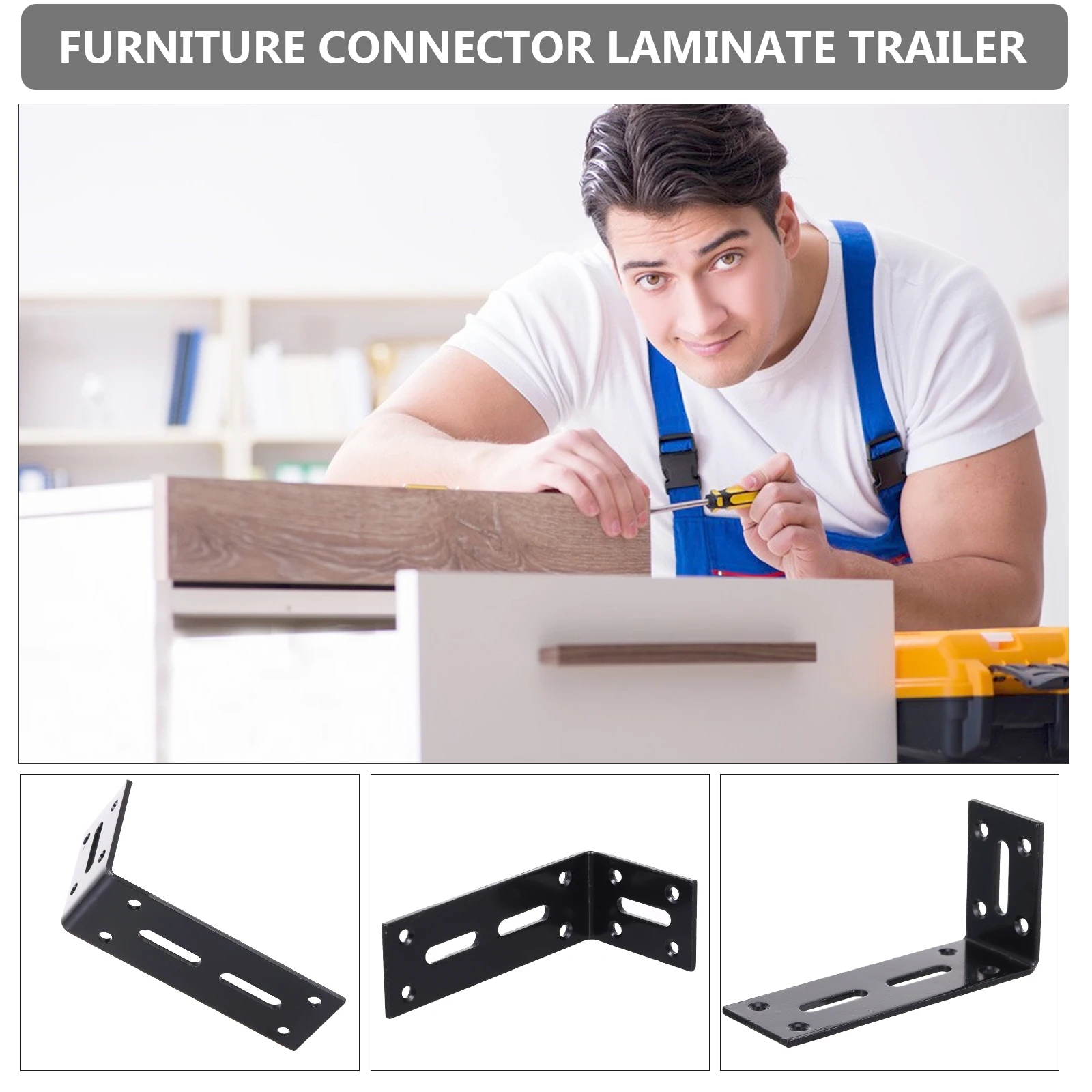 

4 Pcs Furniture Connectors Iron Heavy Duty Right Angle Brackets Corner Brace Accessories Shelf Wardrobe Reinforcement