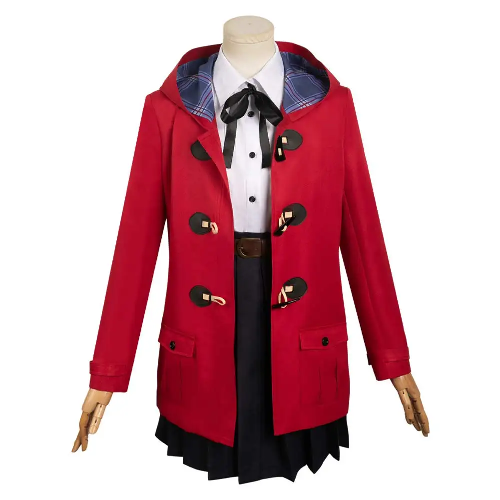 Female NINA ISERI Cosplay Fantasy Costume Uniform Anime Girls Band Crying Red Jacket Skirt Adult Outfits Halloween Carnival Suit