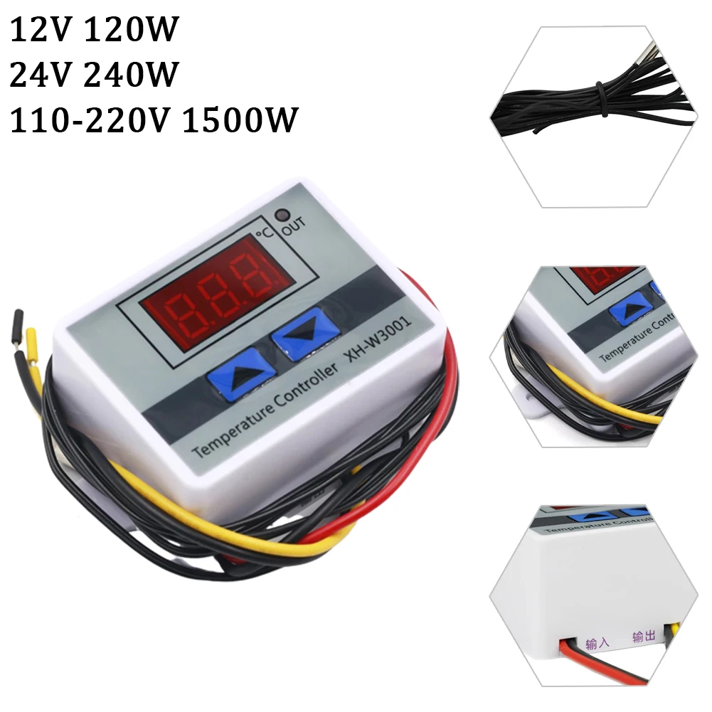 ترموستات رقمي للتطبيقات المائية لطراز XHW3001 12 فولت/24 فولت/110 220 فولت شاشة LCD كبيرة تحكم دقيق في درجة الحرارة #1