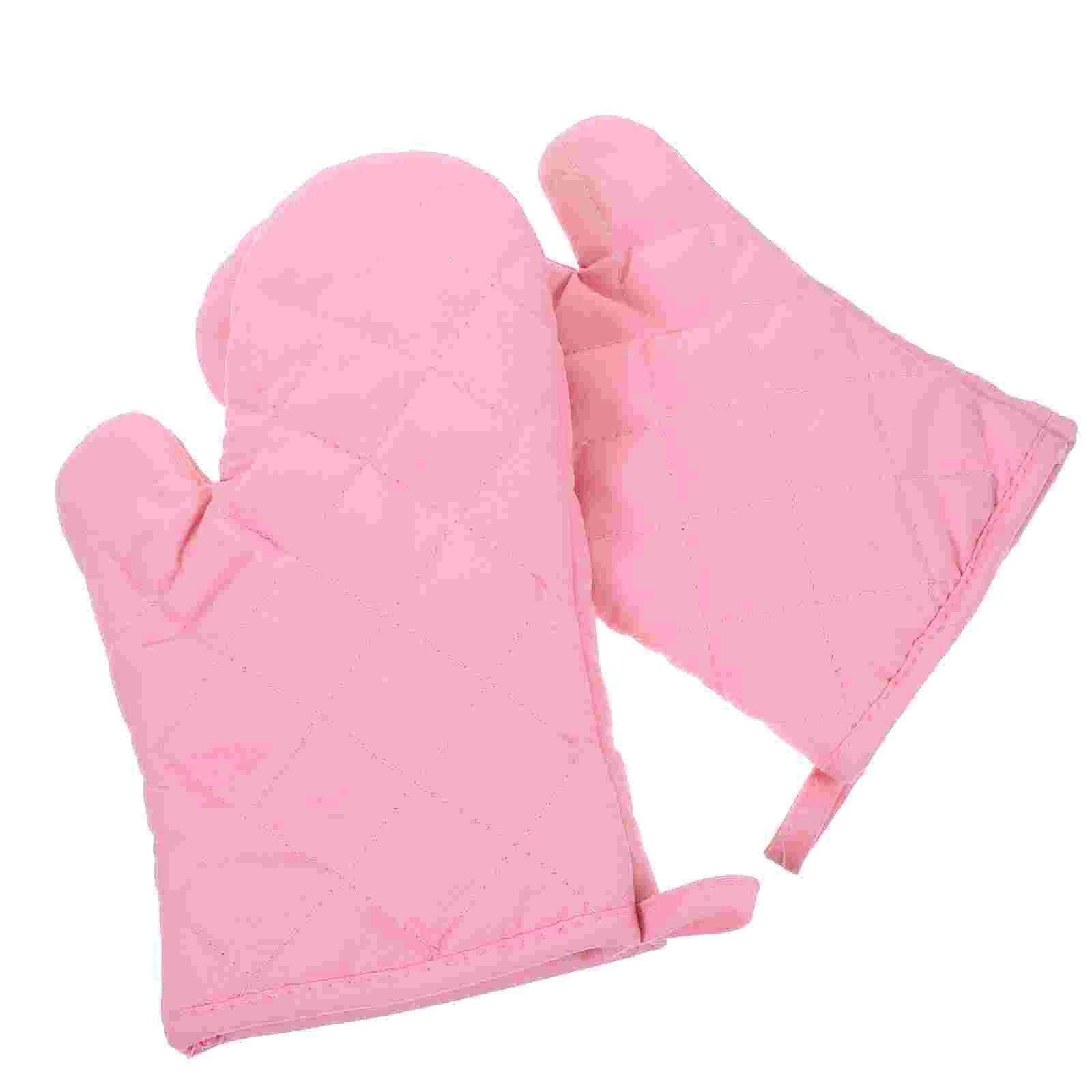 

Gloves Heat Resistant Oven Mitt to Bake Mitts Pink for Cooking Polyester Kitchen