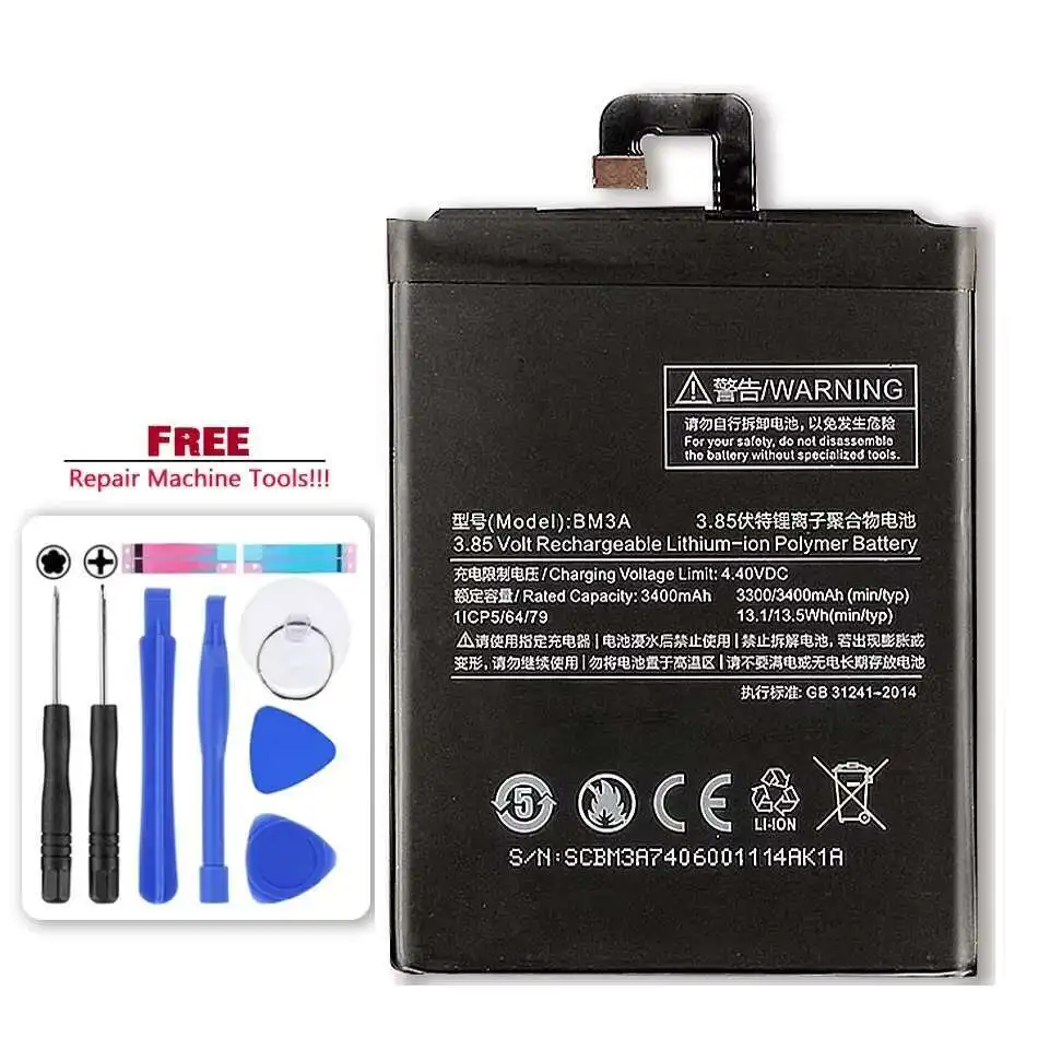 

Battery For Xiaomi Note 3 2 9T MTK 800U 3300mAh-5000mAh BM3A BM54 BM48